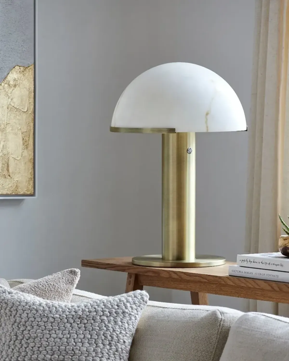 23" Metallic Brass Table Lamp