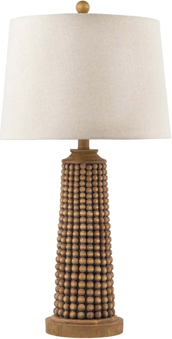 29" Brown and Linen Table Lamp