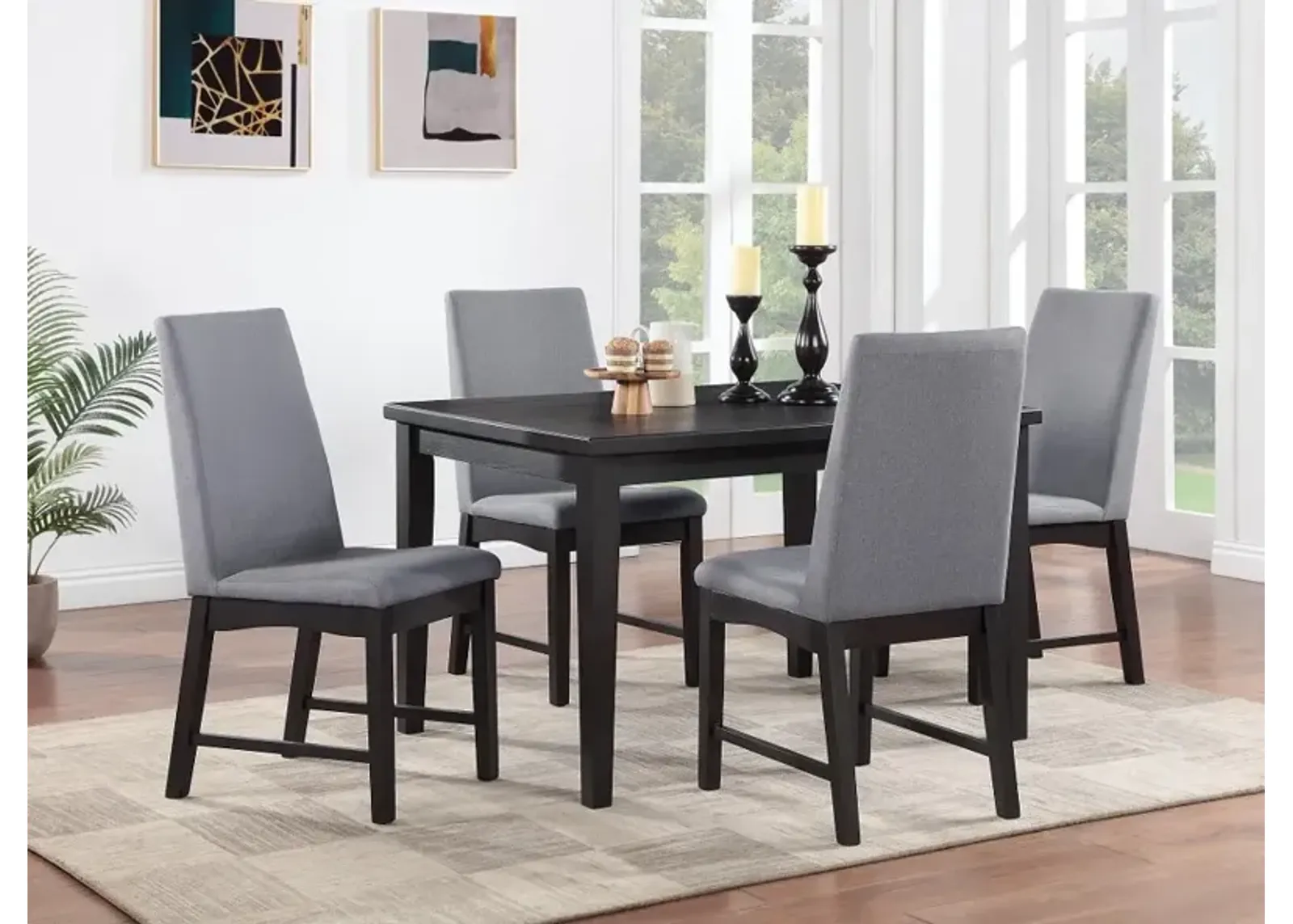 Maywood Espresso Brown and Gray 5 Piece Dining Set