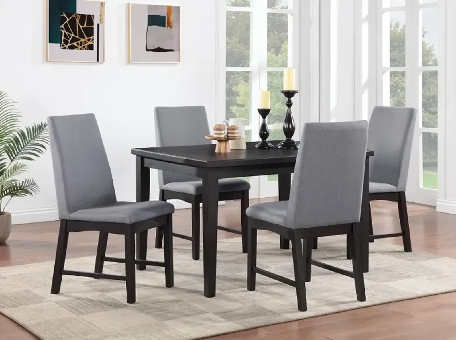 Maywood Espresso Brown and Gray 5 Piece Dining Set