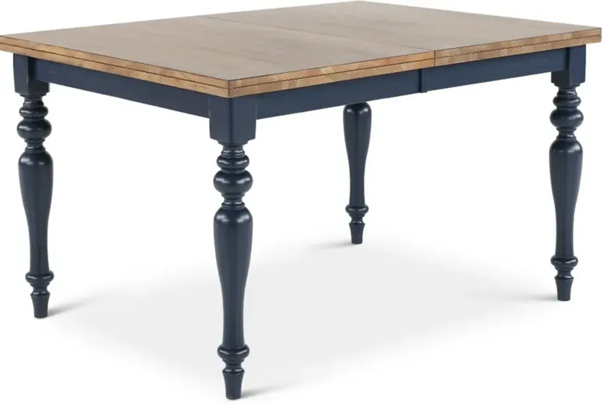 Carmen Oak and Blue Dining Table