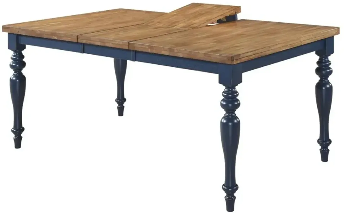 Carmen Oak and Blue Dining Table