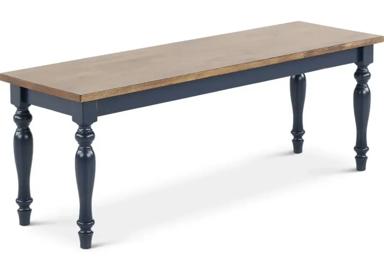 Carmen Oak and Blue Dining Bench