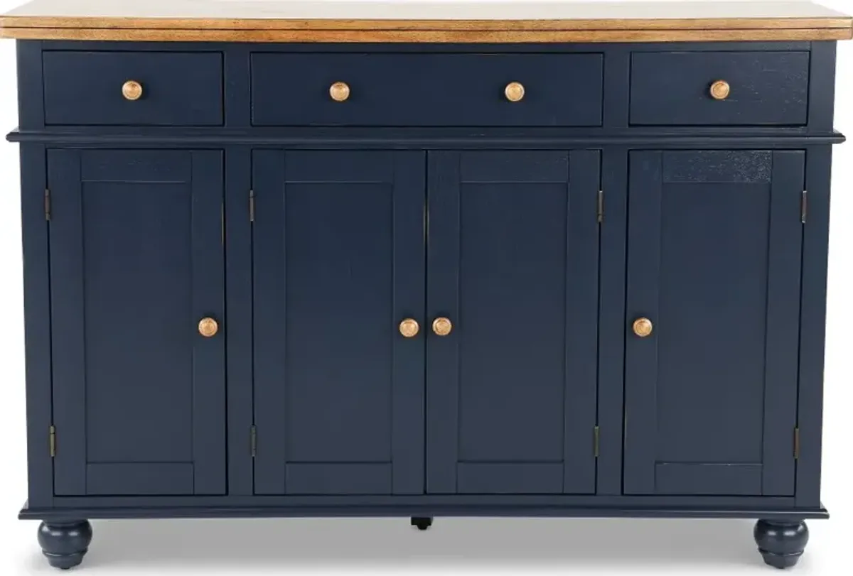 Carmen Oak and Blue Dining Server