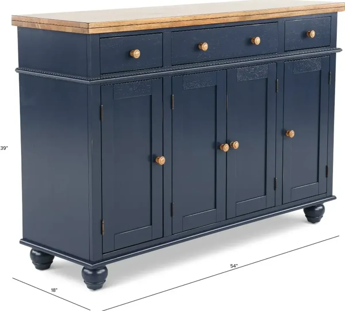 Carmen Oak and Blue Dining Server