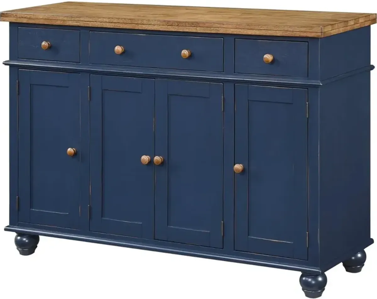 Carmen Oak and Blue Dining Server