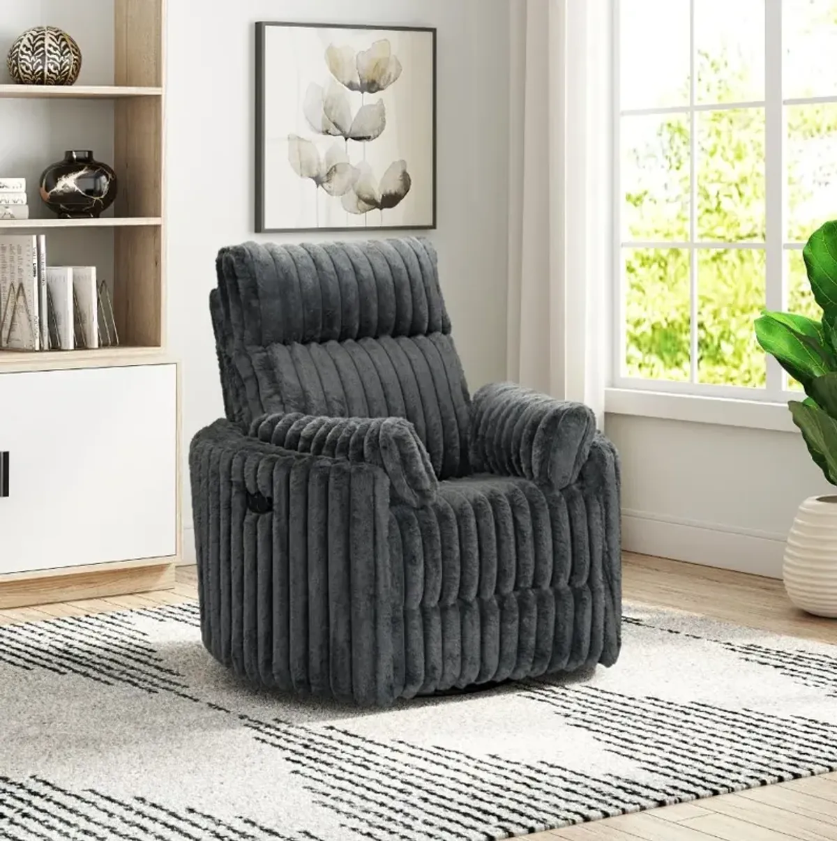 Mondo Avendio Gunmetal Swivel Recliner