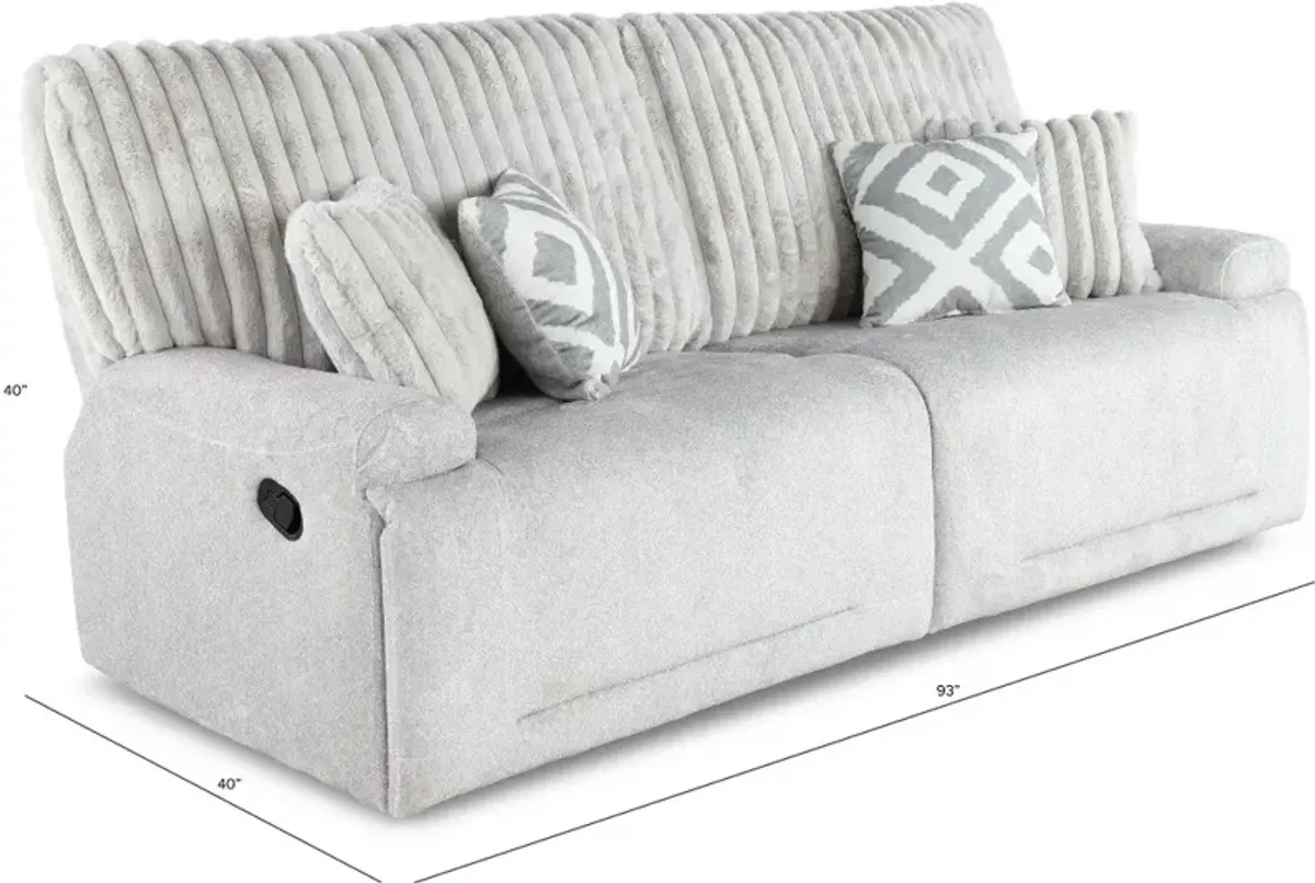 Mondo Silver Manual Reclining Sofa