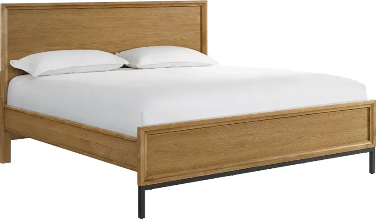 Newport Natural Oak King Platform Bed