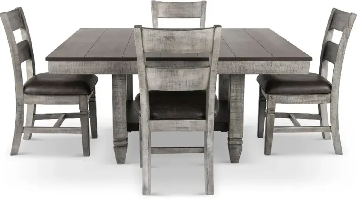 Hope Hills Brown and Gray 5 Piece Dining Set