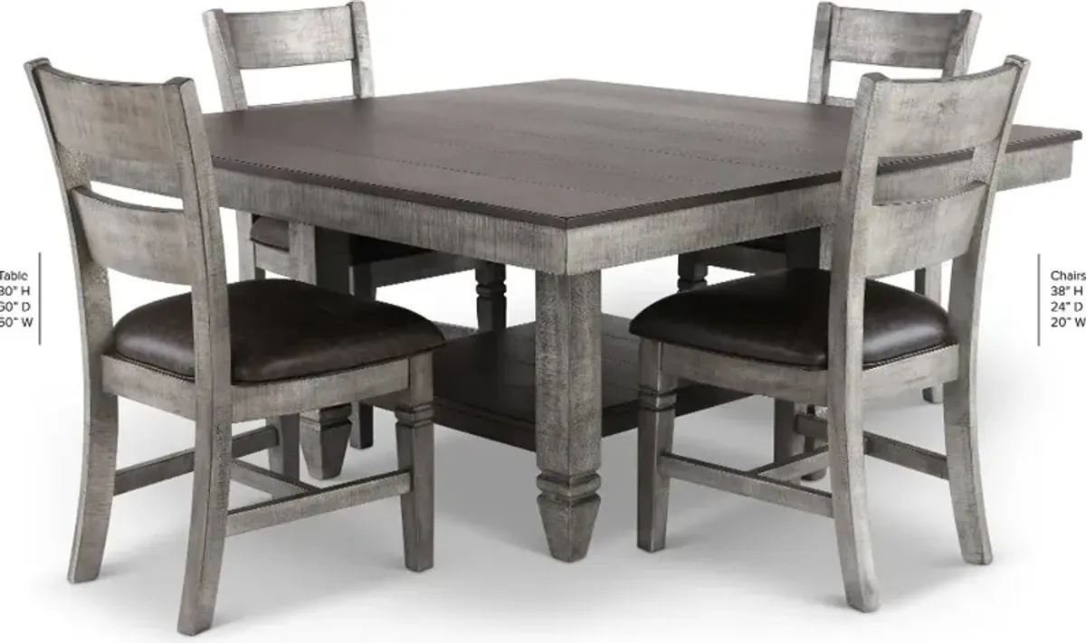 Hope Hills Brown and Gray 5 Piece Dining Set