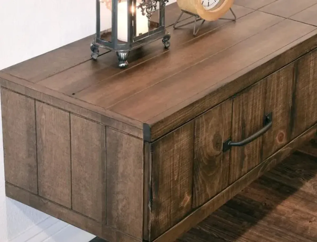 Farmhouse Rustic Wall Mounted TV Stand with Modular Side Consoles