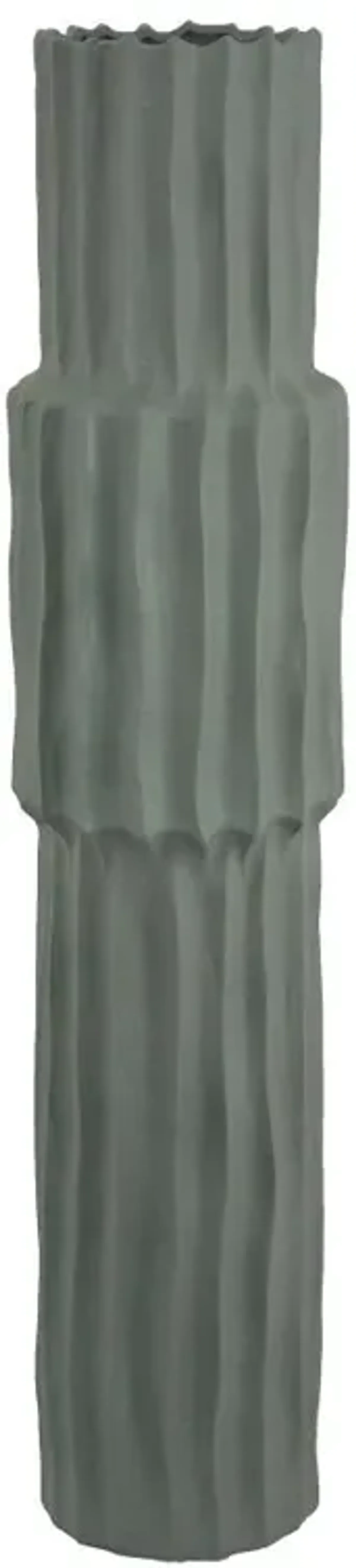 29.5" Green Cactus Ceramic Vase