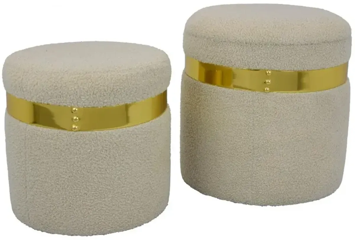 Off White Ottoman With Storage