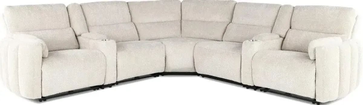 Modesto Buttercream 7-Piece Power Reclining Sectional