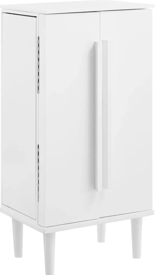 White Jewelry Armoire With Vanity