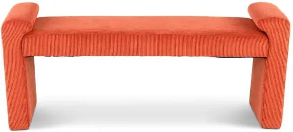 Lorelai Rust Red Corduroy Upholstered Bench