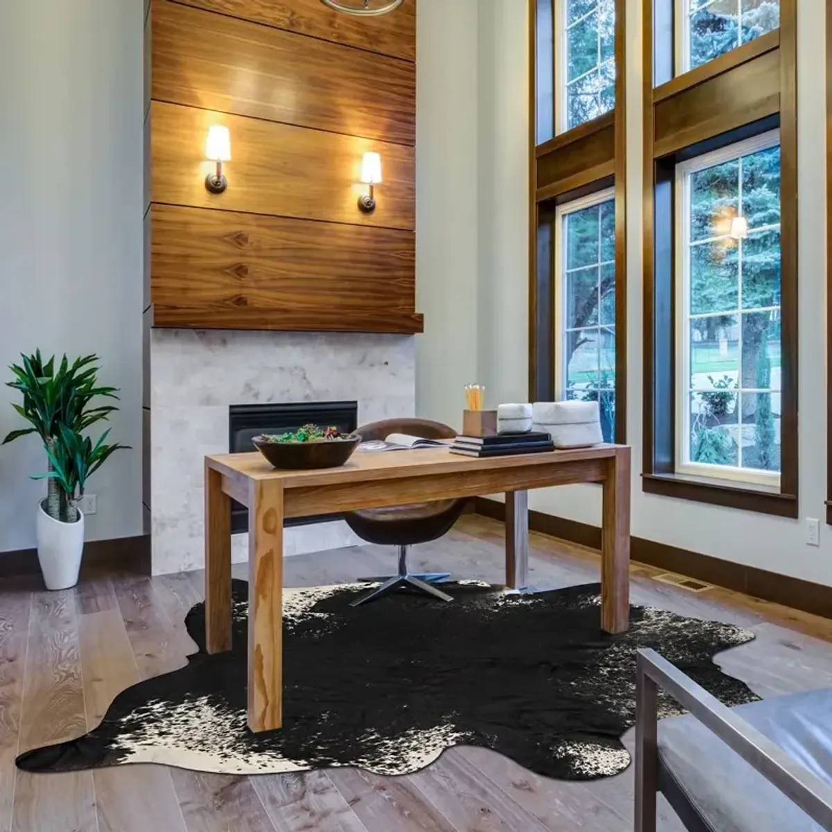 Brown and Black Cowhide Skin