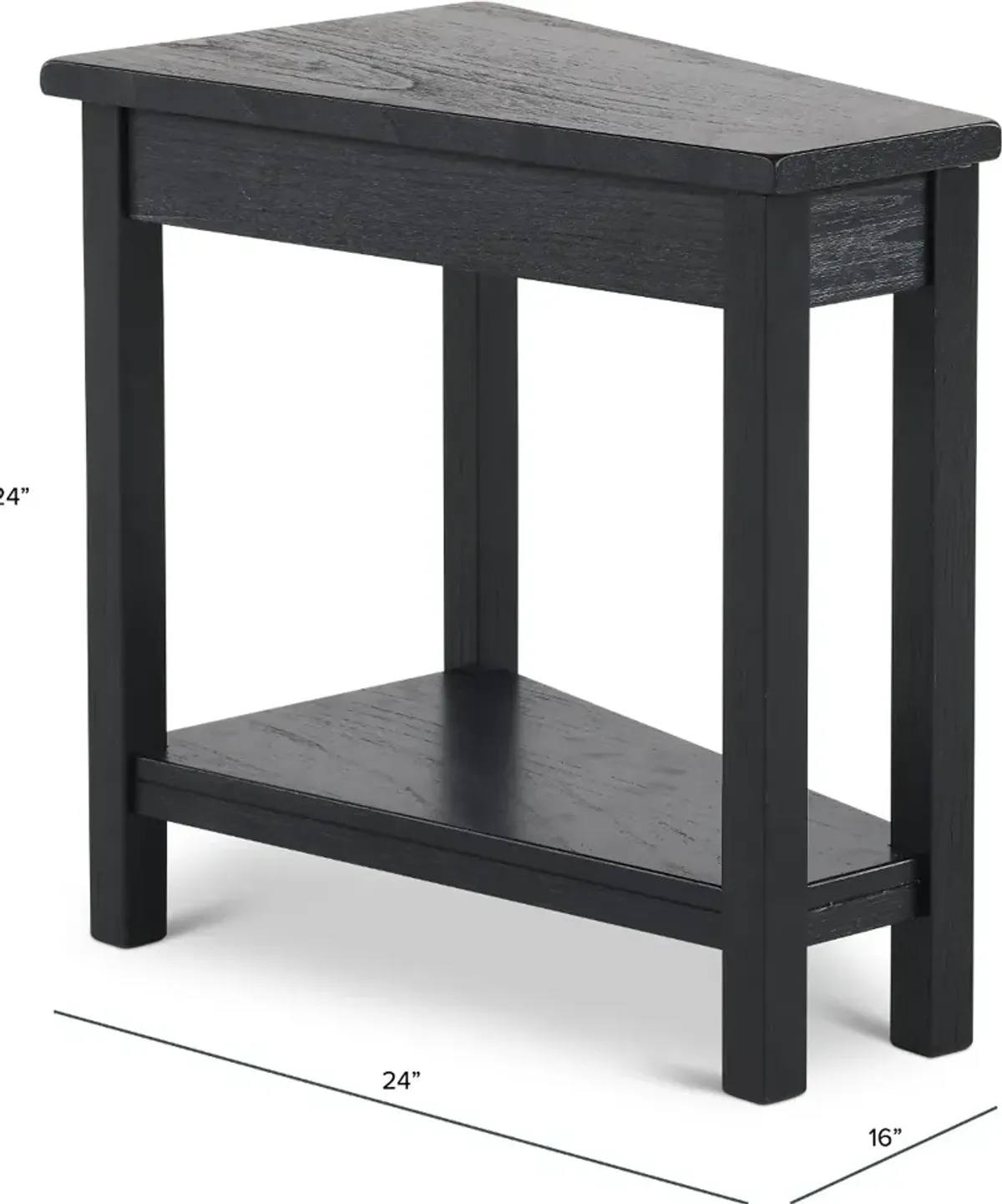 Wedge Black Chairside Table