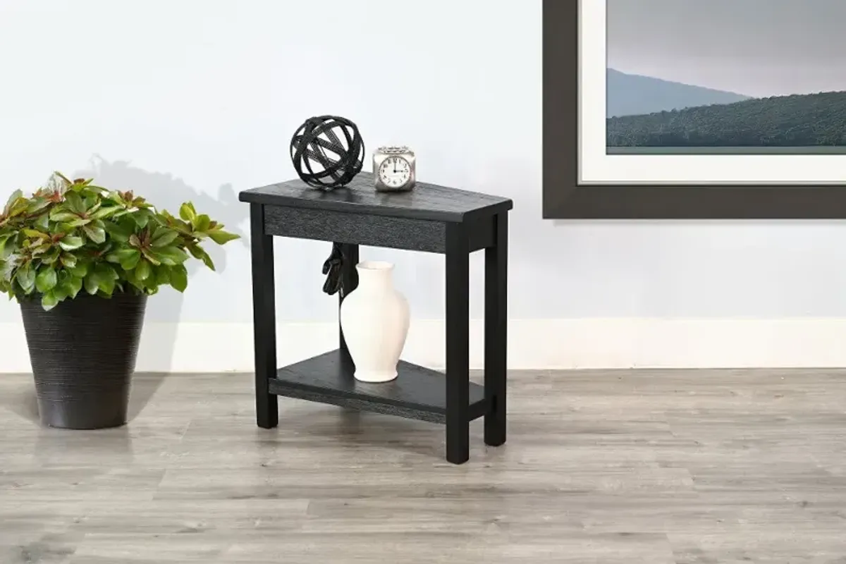 Wedge Black Chairside Table