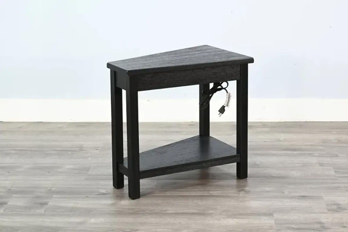 Wedge Black Chairside Table