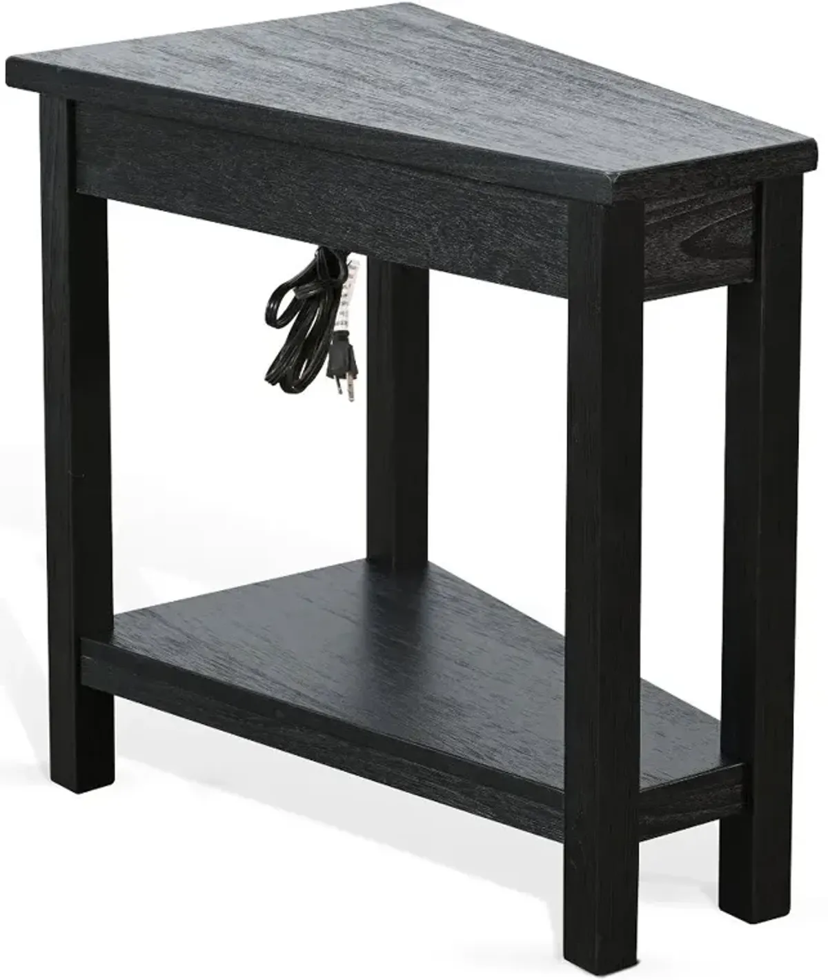 Wedge Black Chairside Table