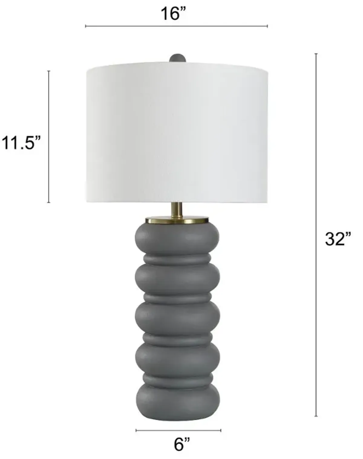 Gray Ceramic Table Lamp