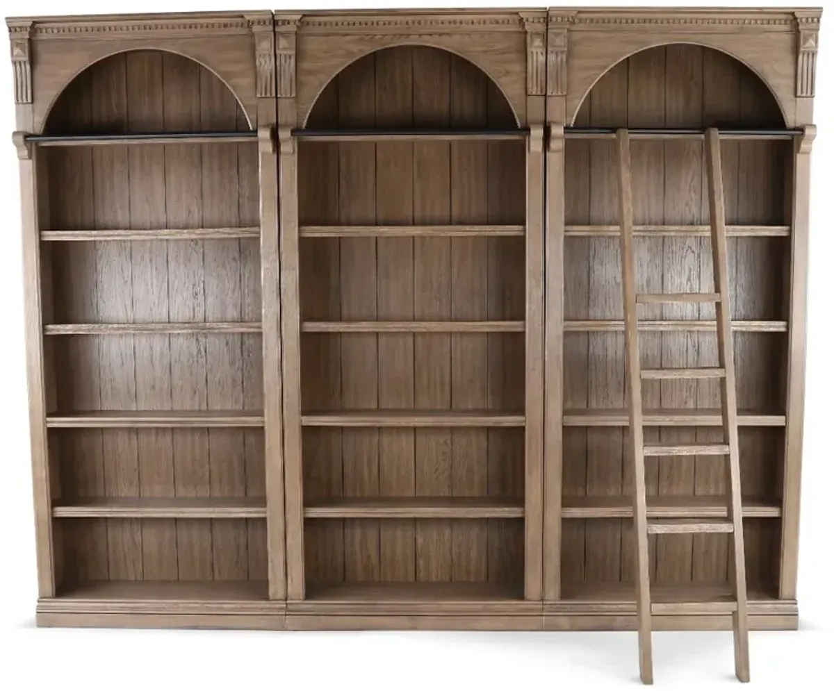 Stratton Brown Bookcases with Ladder