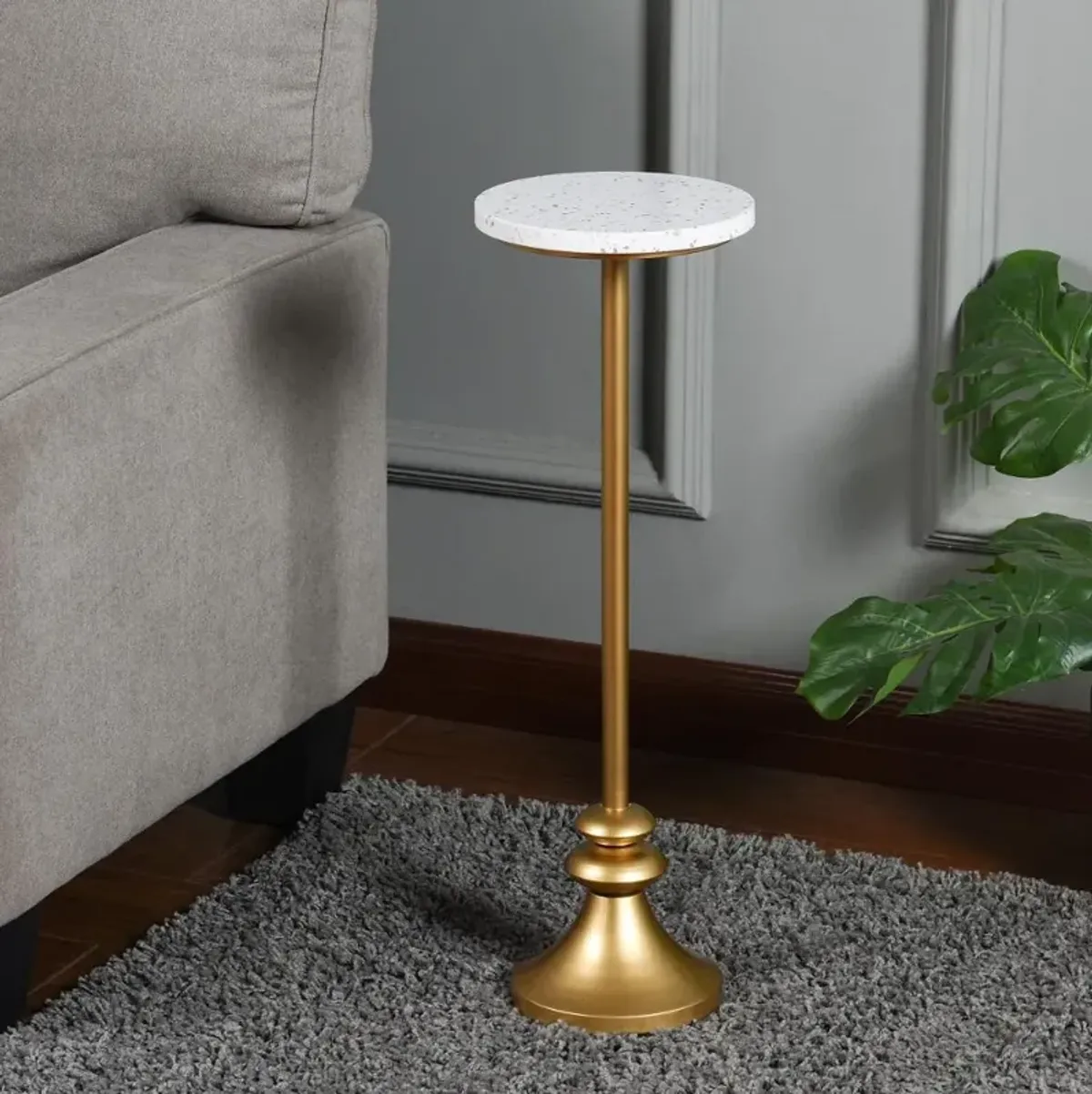 24" Gold Pedestal Drinking Table