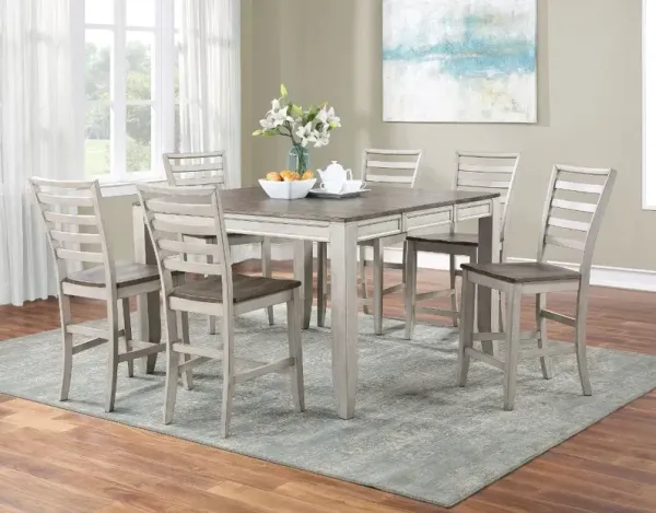 Abacus Putty Gray 7 Piece Counter Height Dining Set