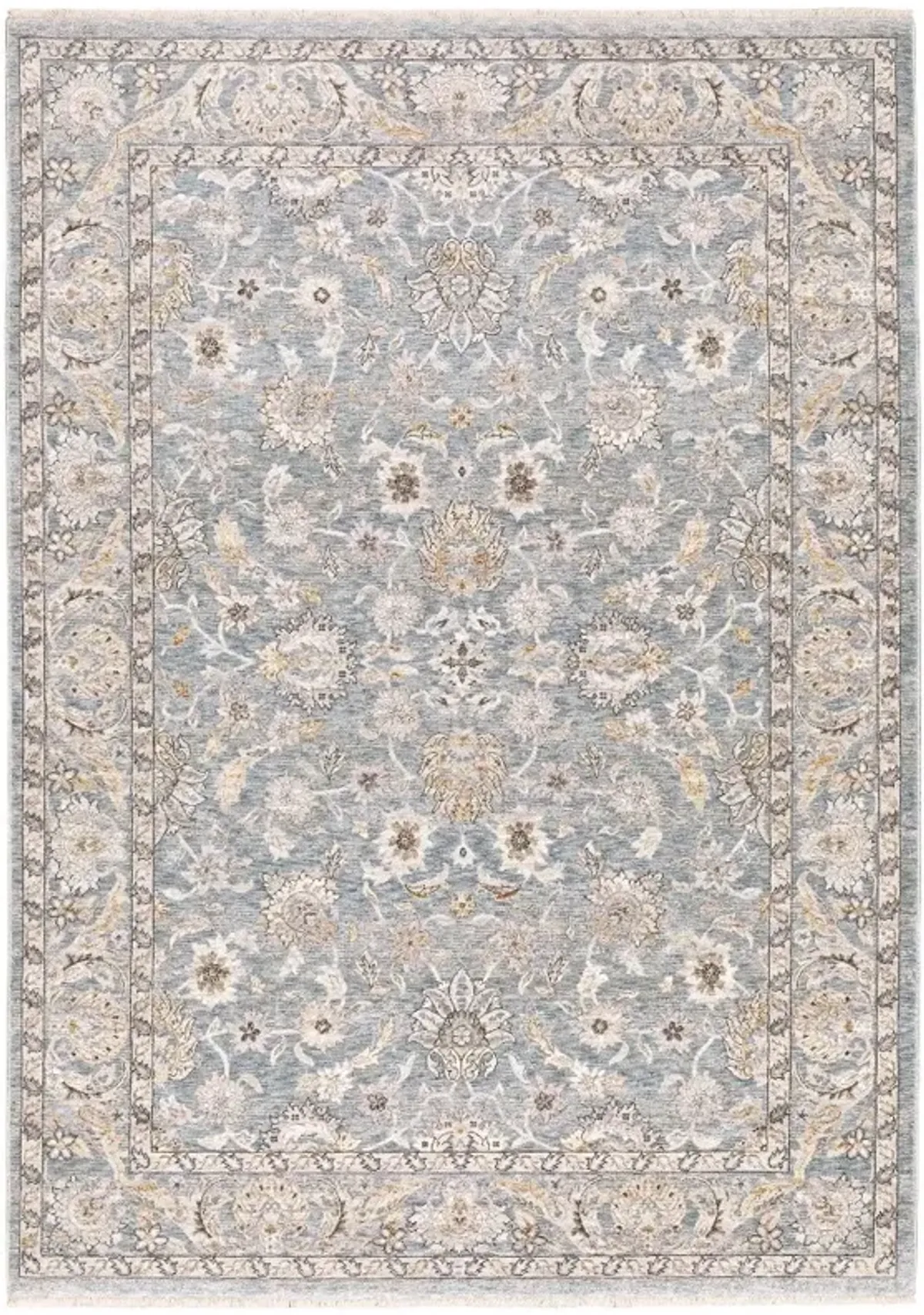 Maharaja 5 x 8 Blue and Ivory Area Rug