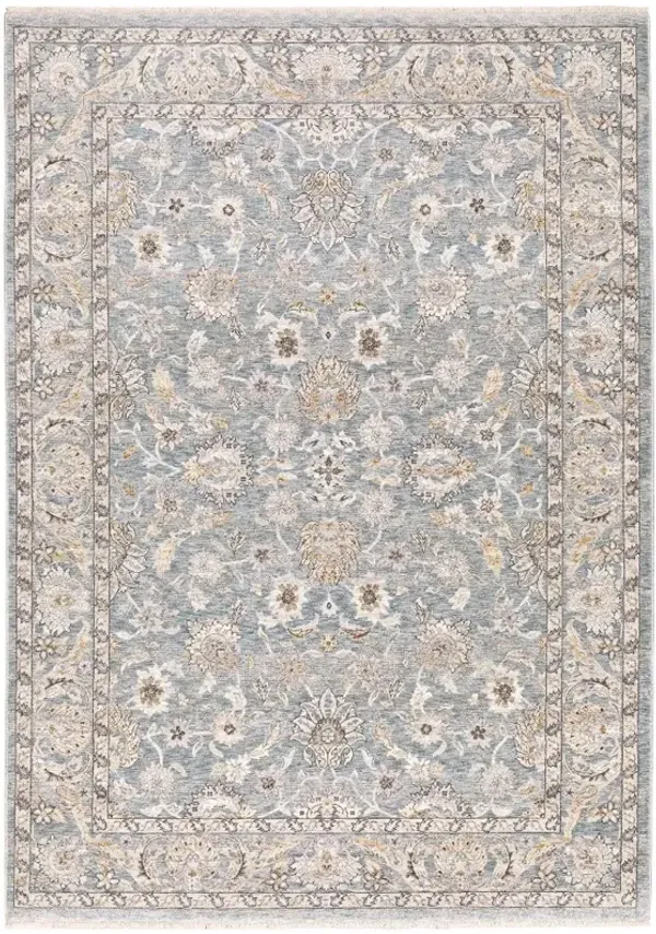 Maharaja 8 x 11 Blue and Ivory Area Rug