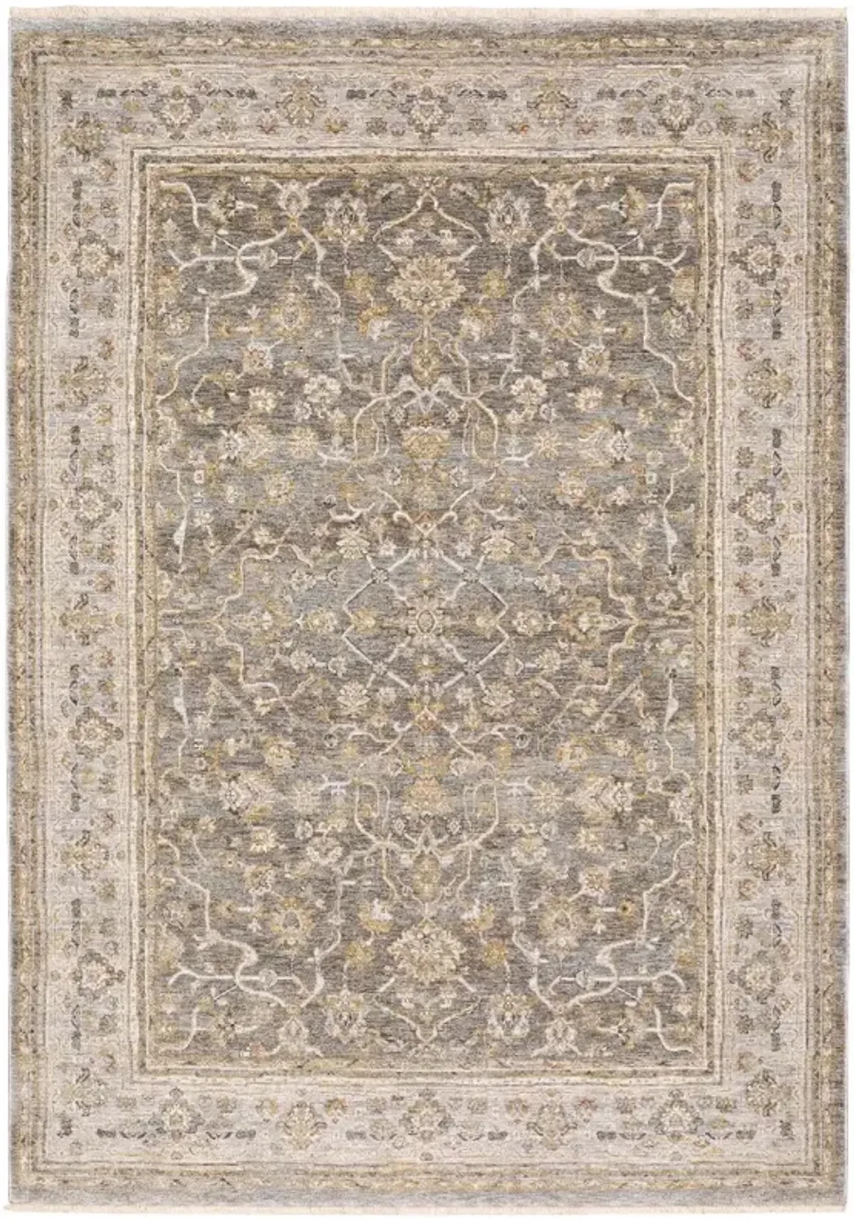 Maharaja 5 x 8 Gray and Gold Area Rug