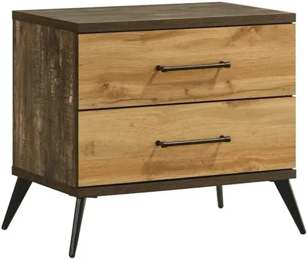 Pine Row Antique Natural and Brown Nightstand