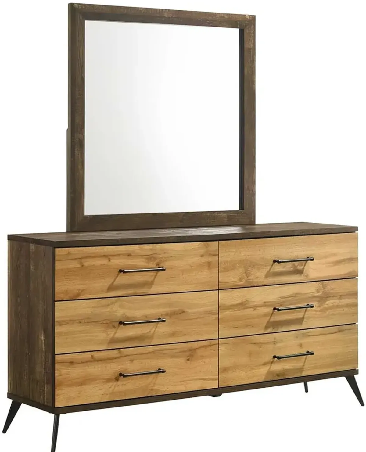 Pine Row Antique Natural and Brown Dresser
