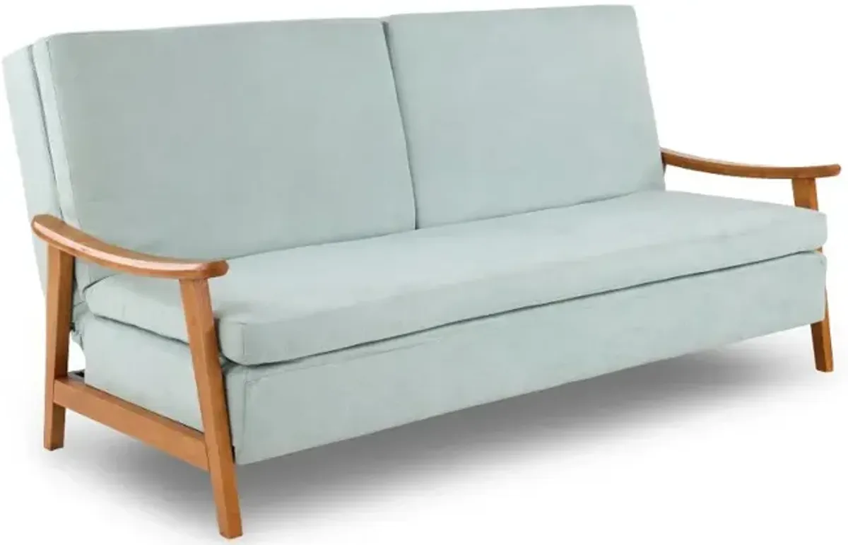 Olaf Seafoam Blue Split-Back Convertible Sleeper Sofa