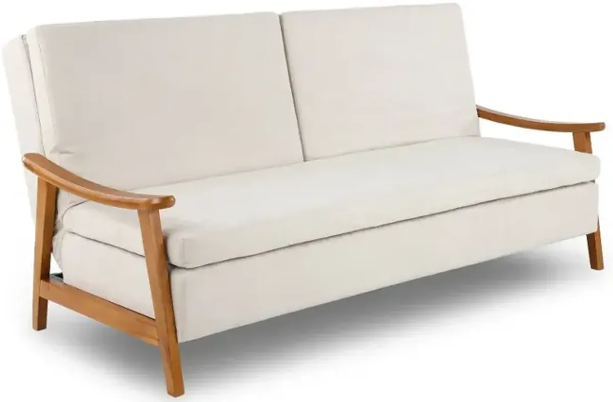 Olaf Linen Split-Back Convertible Sleeper Sofa
