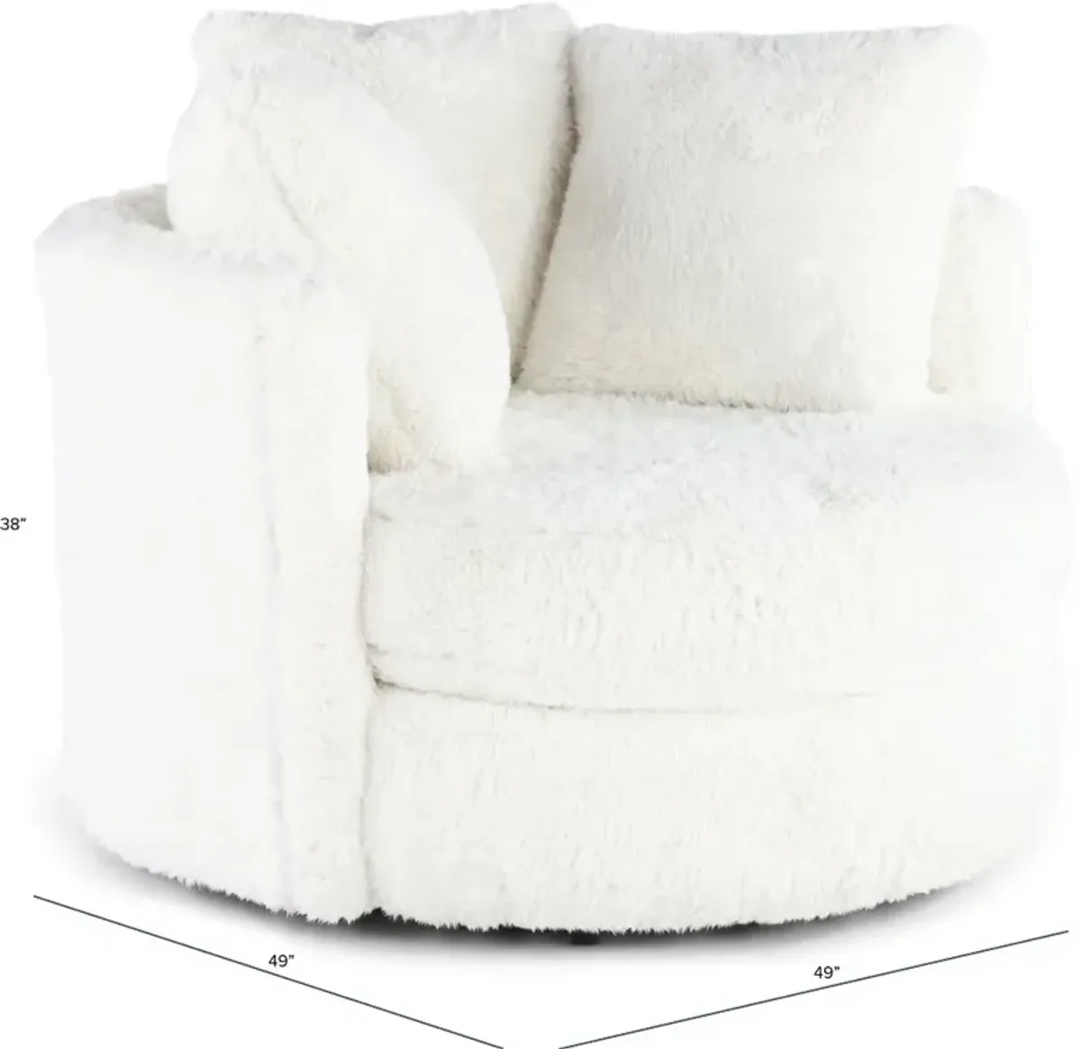 Rebecca Ivory Fur Swivel Chair