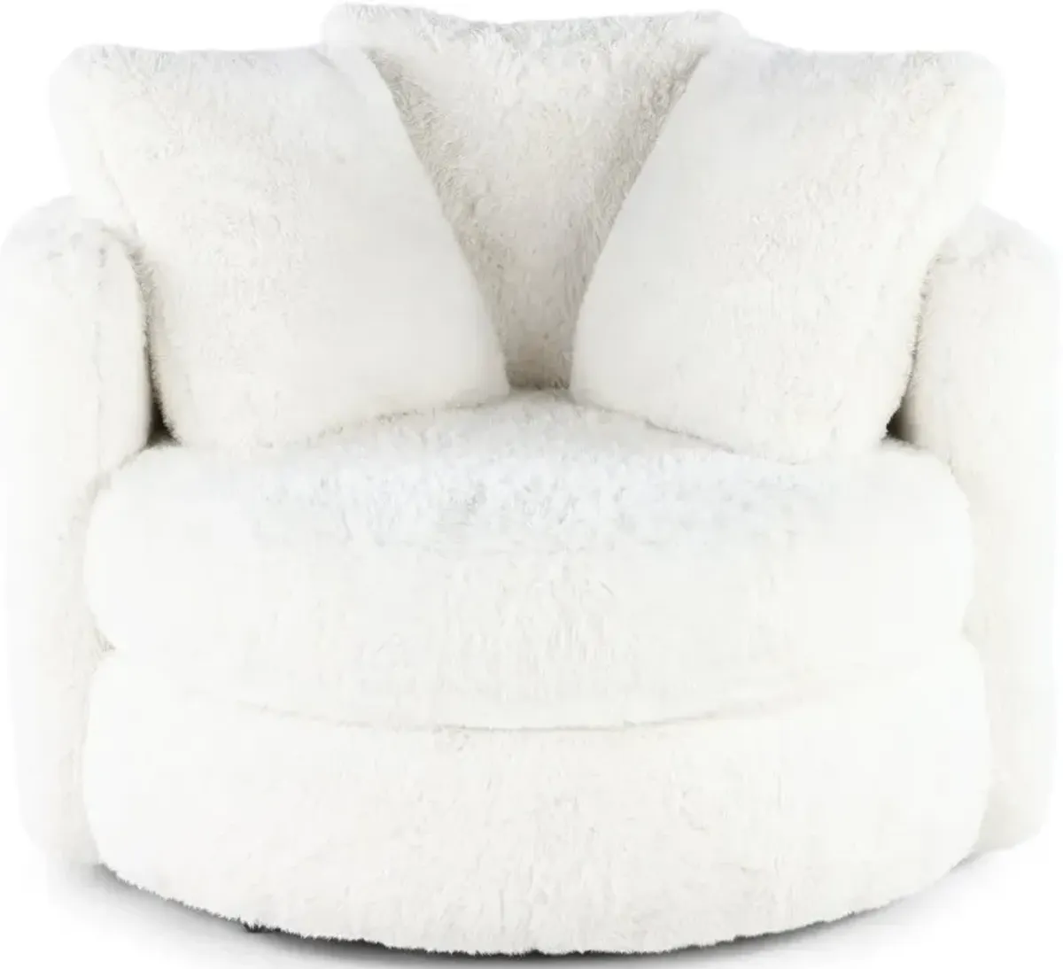 Rebecca Ivory Fur Swivel Chair