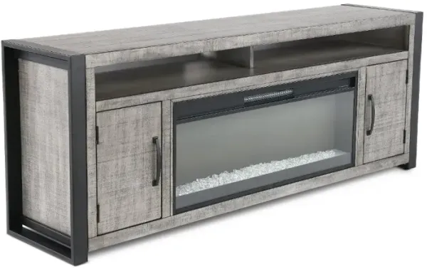Ferrand Gray 78" Crystal Fireplace TV Stand
