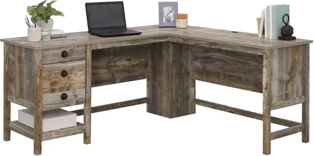 Granite Trace Natural L-Shaped Desk