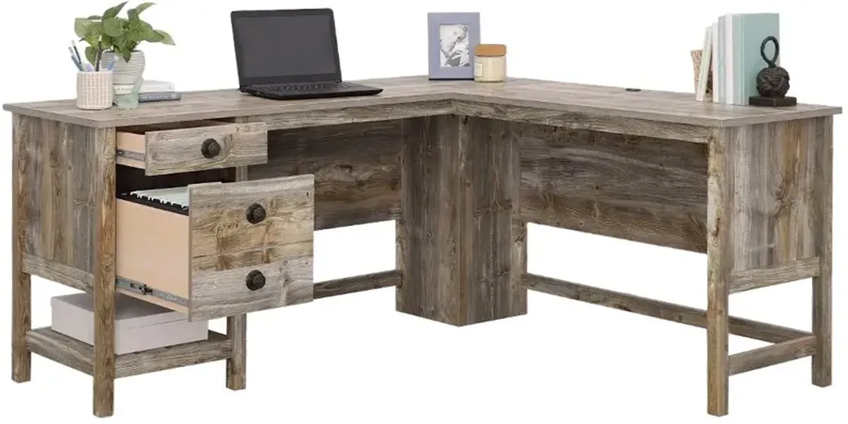 Granite Trace Natural L-Shaped Desk