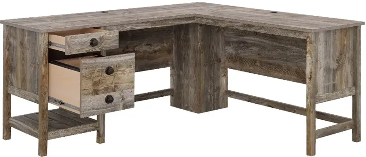 Granite Trace Natural L-Shaped Desk