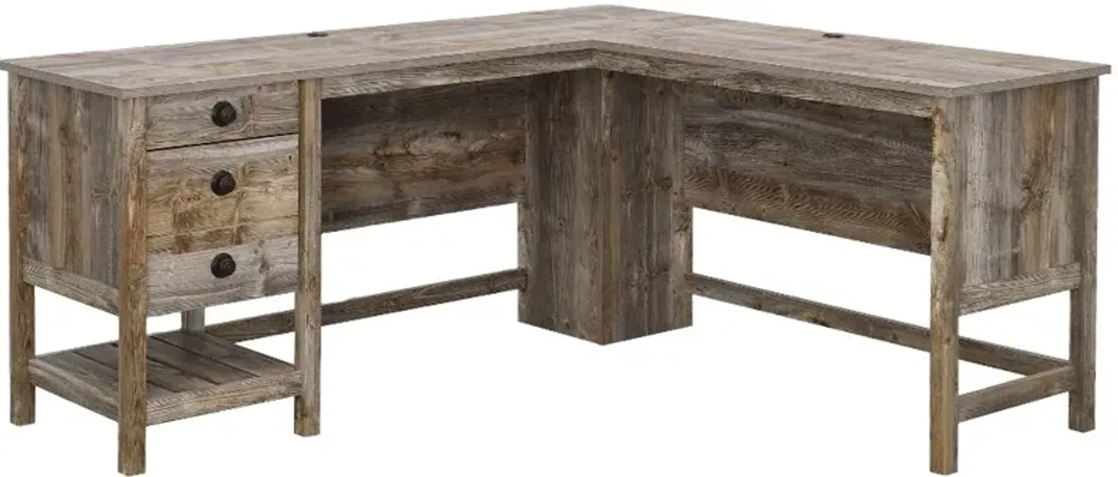 Granite Trace Natural L-Shaped Desk