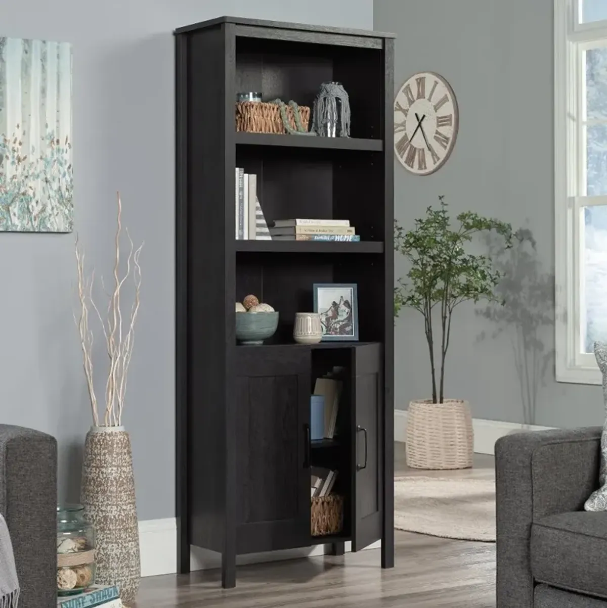 Raven Oak Black Bookcase