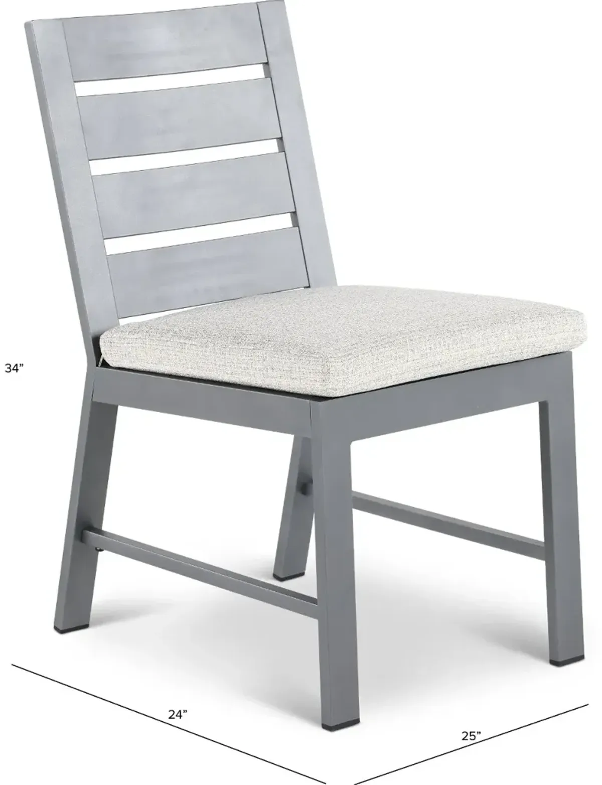 Gibraltar Gray and Beige Armless Dining Chair