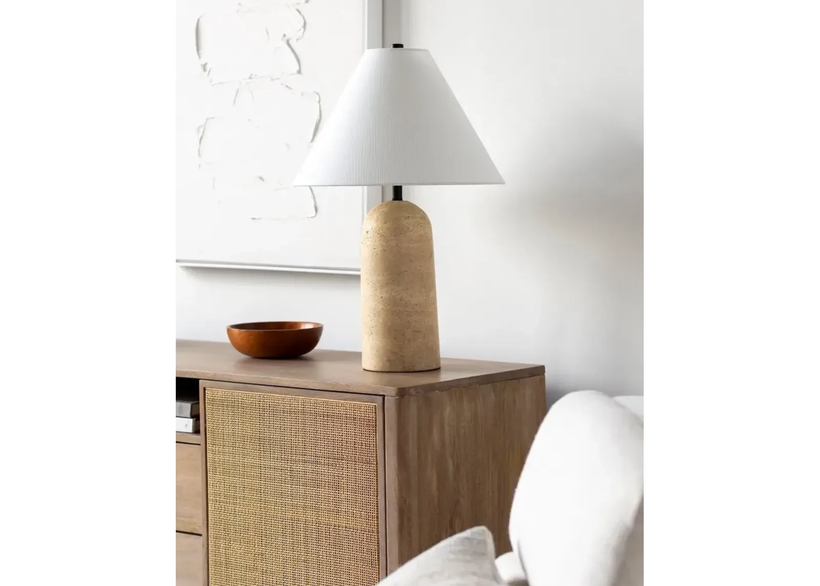 Agate Travertine Accent Table Lamp