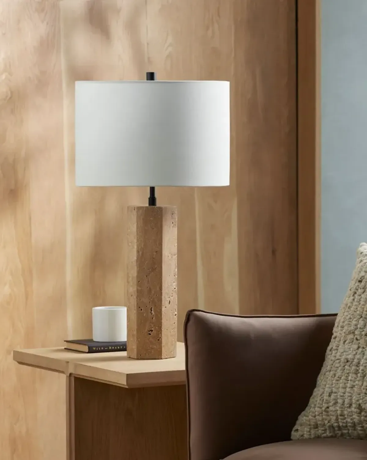 Aurembra Travertine Table Lamp