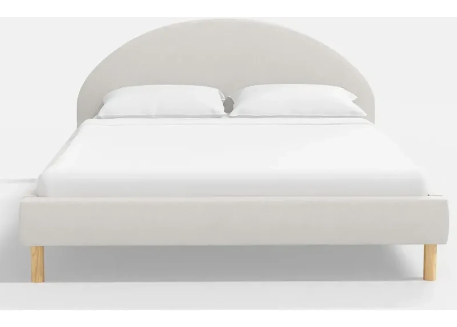 Armour Light Gray Velvet Platform Twin Bed