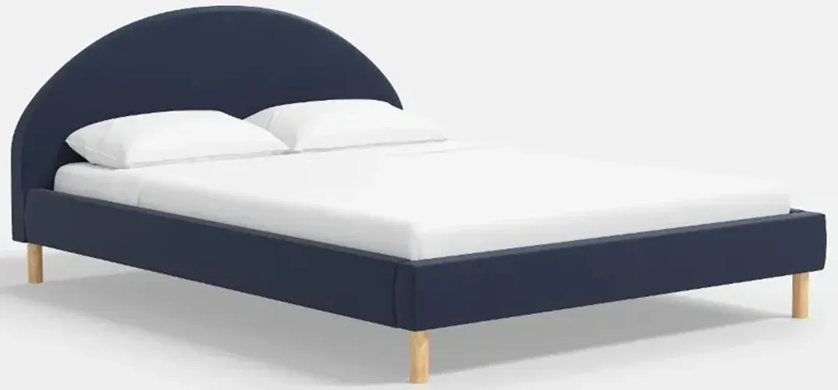 Armour Ink Velvet Platform Twin Bed